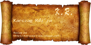 Karczag Róza névjegykártya