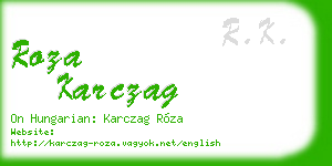 roza karczag business card